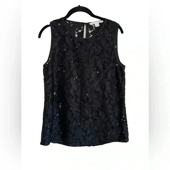 Diane Von Furstenberg Lace Madalena Top in Black - Picture 6 of 13